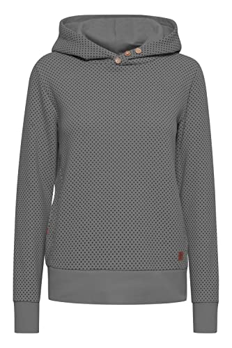 OXMO Vera Damen Kapuzenpullover Hoodie Pullover mit Kapuze, Größe:XS, Farbe:Medium Grey Melange (201146) von OXMO