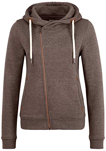 OXMO OXVicky Sweat Zip-Hoodie Damen Sweatjacke Kapuzenjacke Hoodie mit Kapuze Kordel Reißverschluss Eingrifftaschen Regular fit, Größe:L, Farbe:Coffe B ME (798973) von OXMO
