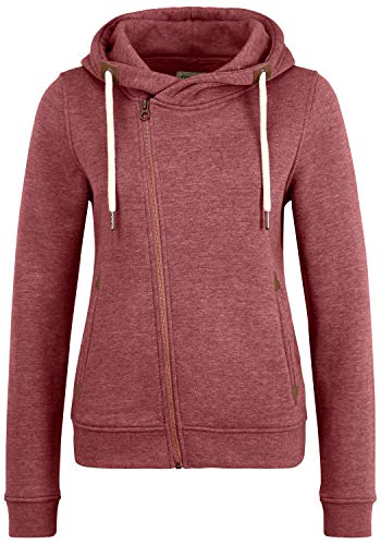 OXMO OXVicky Sweat Zip-Hoodie Damen Sweatjacke Kapuzenjacke Hoodie mit Kapuze Kordel Reißverschluss Eingrifftaschen Regular fit, Größe:L, Farbe:Wine R Mel (7989853) von OXMO
