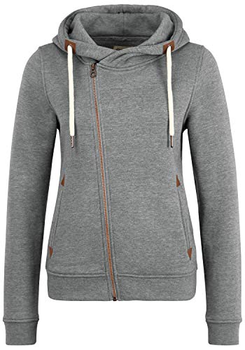 OXMO Vicky Damen Sweatjacke Kapuzenjacke Hoodie mit Kapuze, Größe:XS, Farbe:Grey Mel (7982363) von OXMO