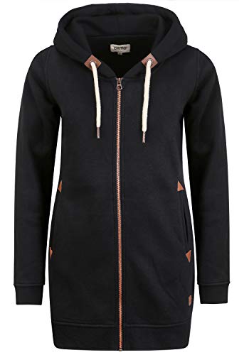 OXMO Vicky Vicky Straight Zip Damen Sweatjacke Kapuzenjacke Hoodie mit Kapuze, Größe:M, Farbe:Black (799000) von OXMO