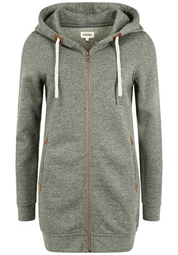 OXMO OXVicky Straight Sweat Zip-Hoodie Damen Sweatjacke Kapuzenjacke Hoodie mit Kapuze Kordel Eingrifftaschen Regular fit, Größe:XS, Farbe:Climb Mel (7987853) von OXMO