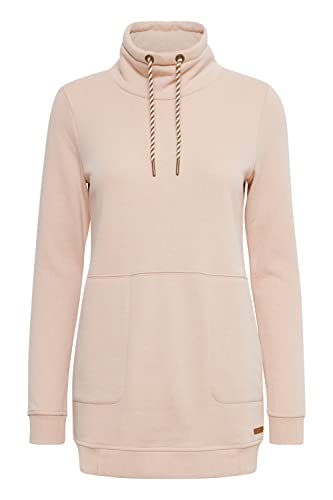 OXMO Vilma Damen Sweatshirt Pullover Sweater mit High-Neck Ausschnitt, Größe:L, Farbe:Mahogany Rose Melange (1515111) von OXMO