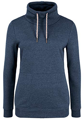 OXMO Vimpa Damen Sweatshirt Pullover Sweater mit Tube-Kragen, Größe:L, Farbe:INS Blue M (798991) von OXMO