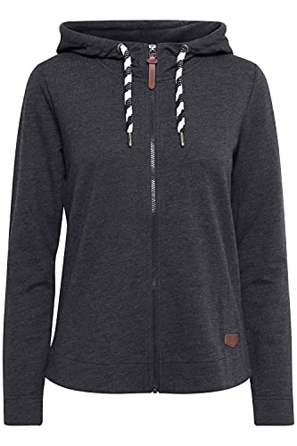 OXMO Wanda Damen Sweatjacke Cardigan Sweatshirtjacke mit Kapuze, Größe:M, Farbe:DAR Grey M (798288) von OXMO