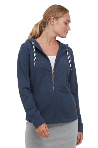 OXMO Wanda Damen Sweatjacke Cardigan Sweatshirtjacke mit Kapuze, Größe:XS, Farbe:INS BL Mel (7989915) von OXMO