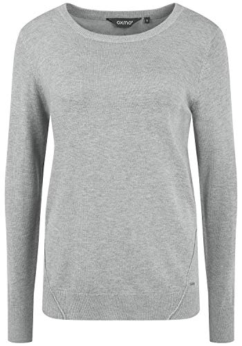 OXMO Winova Damen Strickpullover Feinstrick Pullover, Größe:XXL, Farbe:Medium Grey Melange (200687) von OXMO