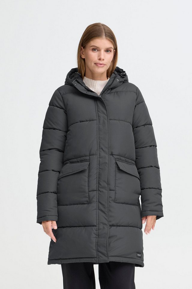 OXMO Wintermantel OXMINNA LONG JACKET Modischer Steppmantel mit Kapuze von OXMO