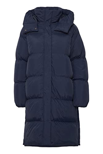 OXMO BY OXElice Damen Steppmantel Wintermantel Winterjacke warm gefüttert hochabschließender Kragen robustes und hochwertiges Material, Größe:42, Farbe:Total Eclipse (194010) von OXMO