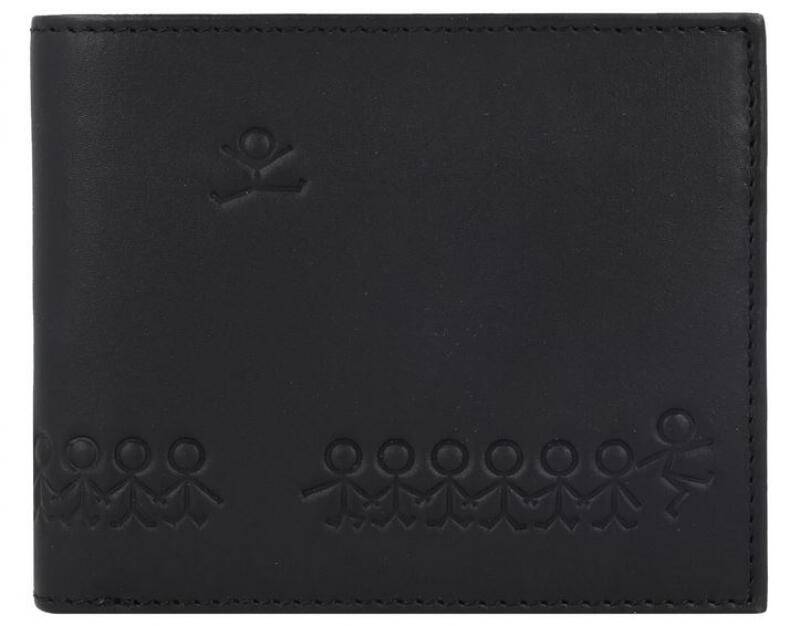 OXMOX - Oxmox Leather Querscheinbörse RFID echt Leder schwarz Schwarz von OXMOX