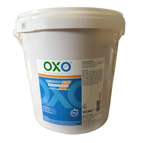 Handwaschpaste 10 l – mit natürlichen Holzmehl-Reibekörpern – hautfreundlich – verstopft keine Abflüsse – ideal für Werkstatt, Industrie, Haushalt, häufige Anwendung Handwaschpaste 10 l – mit natürlichen Holzmehl-Reibekörpern – hautfreundlich – verstopft keine Abflüsse – ideal für Werkstatt, Industrie, Haushalt, häufige Anwendung von OXO GmbH & Co. KG REINIGUNGSMITTEL