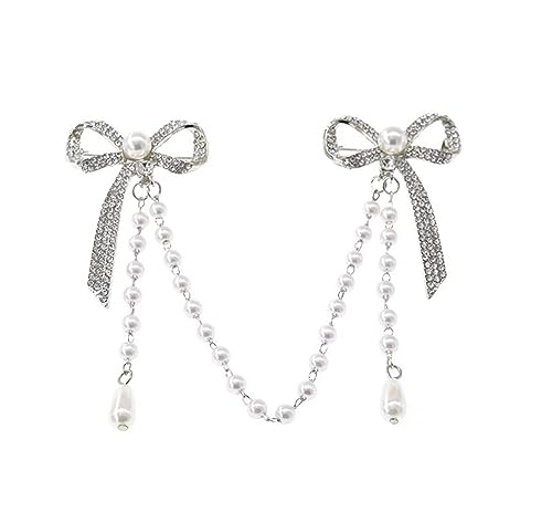 Broschen Brosche, modische Strass-Brosche mit doppelter Schleife, Vintage-Perlen, Quaste, Anzugkragen, Revers, Hemd, Broschen for Frauen Anstecknadeln Broschen Brosche, modische Strass-Brosche mit doppelter Schleife, Vintage-Perlen, Quaste, Anzugkragen, Revers, Hemd, Broschen for Frauen Anstecknadeln von OXOAMP