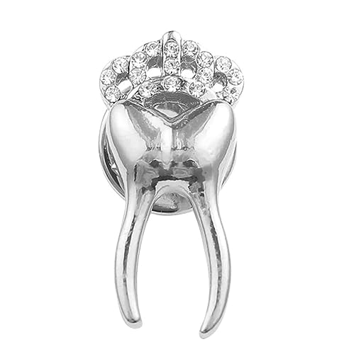 Broschen Brosche, personalisierte Brosche aus Legierung, Diamantkrone, Zahnbrosche, Ornament, Broschen und Anstecknadeln for jedermann, Anstecknadel for Frauen Anstecknadeln(Silver) von OXOAMP