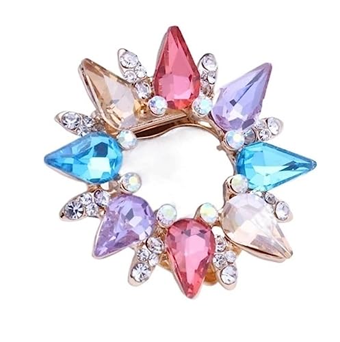 Broschen Brosche Anstecknadeln Legierung Schal Seide Blumenschnalle Anstecknadel Brosche mit doppeltem Verwendungszweck Blumenbrosche Einfache Mode Perlenbrosche Anstecknadeln(Multi-colored) von OXOAMP