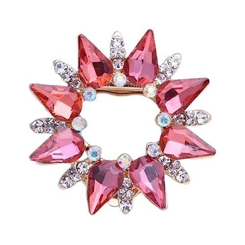 Broschen Brosche Anstecknadeln Legierung Schal Seide Blumenschnalle Anstecknadel Brosche mit doppeltem Verwendungszweck Blumenbrosche Einfache Mode Perlenbrosche Anstecknadeln(Red) von OXOAMP