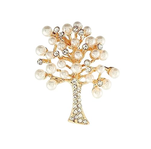 Broschen Brosche Baumbrosche Damen Perle Blatt Wild Brosche Anstecknadel for Schmuck Kleid Schal Clip Kleidung Zubehör Anstecknadel for Frauen Anstecknadeln von OXOAMP