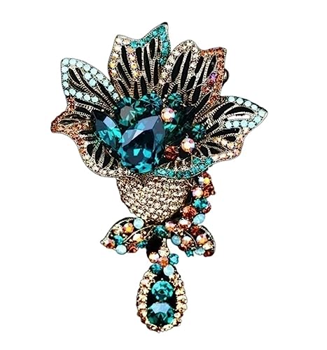 Broschen Brosche Blumenbrosche Retro Dreidimensionale High-End-Accessoires Mantel Mode Corsage Exquisite Brosche Anstecknadel for Frauen Anstecknadeln(Green) von OXOAMP