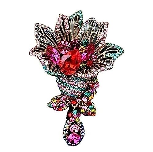 Broschen Brosche Blumenbrosche Retro Dreidimensionale High-End-Accessoires Mantel Mode Corsage Exquisite Brosche Anstecknadel for Frauen Anstecknadeln(Red) von OXOAMP