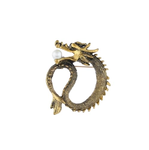 Broschen Brosche Drachenbrosche Klein Die Dekoration Kleidung Neueste Occident Brosche Damenmode Schmuck Sets Pin for Frauen Anstecknadeln(Gold) von OXOAMP