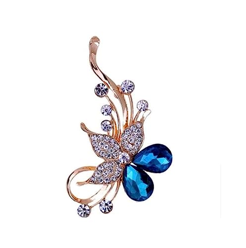 Broschen Brosche Fünfblättrige Blumenbrosche Anzugkragenbrosche Kristallblume Schalschnalle Zubehör Anstecknadel for Damen Anstecknadeln von OXOAMP