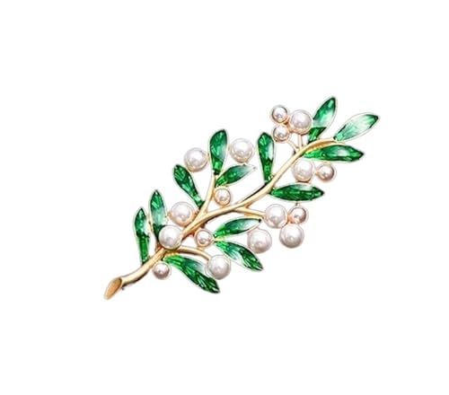 Broschen Brosche Kreative Blätter Perlenbrosche Damen Geschenk Schmuck Schal Schal Clip Dekoration Kleidung Zubehör Anstecknadel for Frauen Anstecknadeln(Green) von OXOAMP