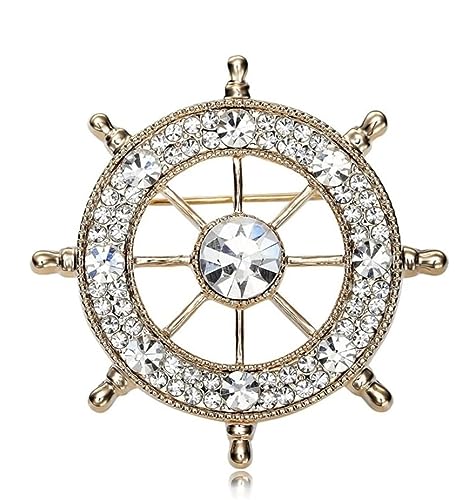 Broschen Brosche Ruderbrosche Navy Feng Strass Brosche Anzug Retro Abzeichen Kragen Trendy Herren Abzeichen Schmuck Ehemann Geschenk Pin Anstecknadeln von OXOAMP