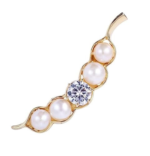 Broschen Brosche Süßwasserperlenbrosche Zirkonia Pflanzenbrosche Anstecknadel Damenschal Schnalle Schal Schmuck Anstecknadel for Frauen Anstecknadeln von OXOAMP