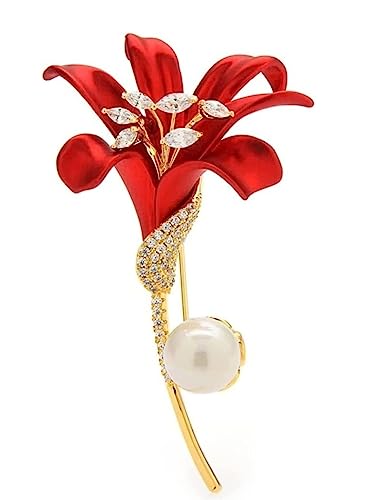 Broschen Brosche for Damen, elegante Emaille-Lilie, Zirkonia, Blumen-Brosche for Partys und Bankette, exquisite Anstecknadel for Frauen Anstecknadeln Broschen Brosche for Damen, elegante Emaille-Lilie, Zirkonia, Blumen-Brosche for Partys und Bankette, exquisite Anstecknadel for Frauen Anstecknadeln von OXOAMP