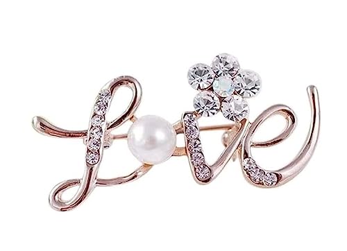 Broschen Liebe Kristall Strass Broschen Pin Schals Schal Clip Schmuck Zubehör Hochzeit Party Geschenk for Frauen Dame Fliege Anstecknadeln von OXOAMP