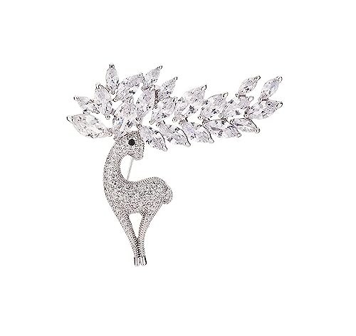 Broschen Weibliche Hirsche Zirkon Sikawild Brosche Kleidung passende Schmuck Brosche Geschenk Anstecknadeln von OXOAMP