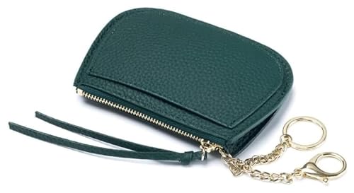 Geldbörsen Brieftasche Einfache Damen-Leder-Geldbörse, tragbar, schlank, Reißverschluss, Kartenhalter, großes Fassungsvermögen, Münzfach mit Schlüsselring, Münzgeldbörsen Mode ( Color : Green-1 ) von OXOAMP