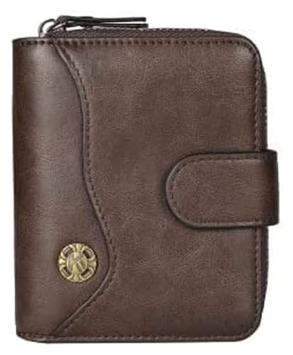 Geldbörsen Brieftasche Pu-Leder-Geldbörse Retro Schlanker Kartenhalter Unisex Multifunktionales Münzfach Kann Mehrere Kreditkarten aufbewahren Münzgeldbörsen Mode ( Color : Coffee-1 , Size : 9x11.5cm von OXOAMP