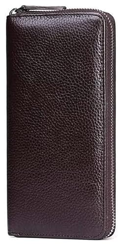 OXOAMP Geldbörsen Geldbörse, Leder-Geldbörse, lang, Visitenkartenhalter, großes Fassungsvermögen, Münzfach, minimalistisch, Unisex, reißfest Mode (Color : Black-1, Size : 10x20cm) von OXOAMP