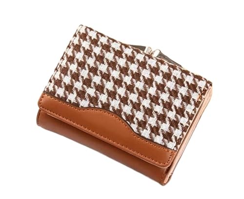 OXOAMP Geldbörsen Geldbörse, modisches Pu-Leder, großes Portemonnaie, Kartenhalter, Unisex, Business-Geldbörsen, kurzer Stil, Münzfach, reißfest Mode (Color : Brown-1, Size : 8.5x11cm) von OXOAMP