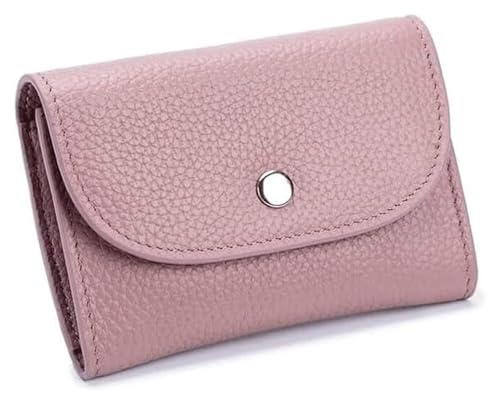 OXOAMP Geldbörsen Geldbörse Damen Leder Geldbörse Lässig Einfach Kurz Kartenhalter Herren Münzfach Klassische Geldbörsen mit Reißverschluss Reißfest Mode (Color : Pink, Size : 8.5x10cm) von OXOAMP