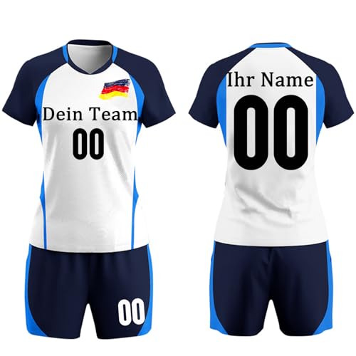 Benutzerdefiniertes Volleyball Trikot mit Name und Nummer des Teams für Mädchen und Frauen Volleyball Shirt Personalisiert von OXOQAQ