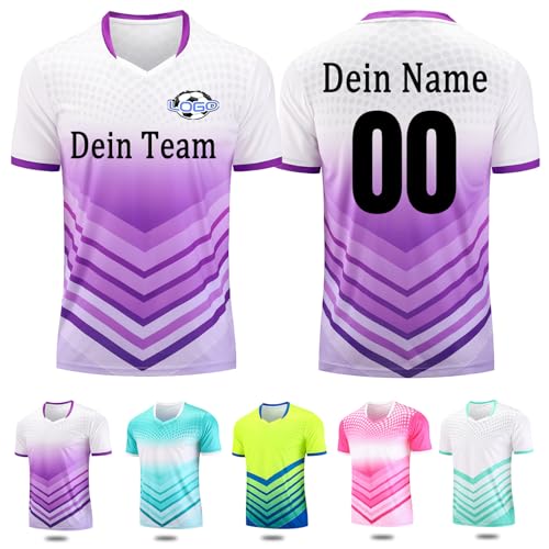 Fussball Kostüm Kinder mit Name Fußball Shirt Mädchen Herren mit Number Team Logo von OXOQAQ