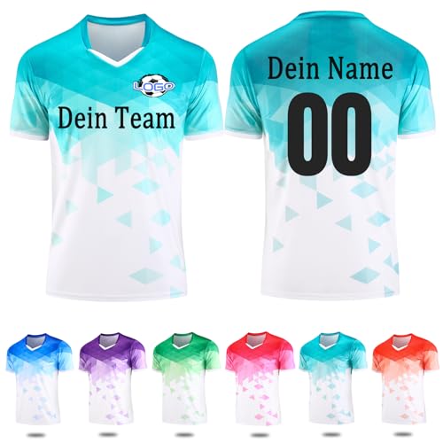 Fussball Shirt Kinder Erwachsene mit Nummer Name Team Logo Benutzerdefiniert Fußball Kostüm Kinder von OXOQAQ