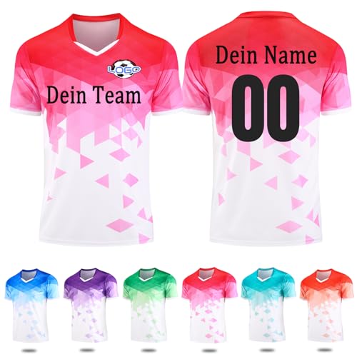 Fussball Shirt Kinder Erwachsene mit Nummer Name Team Logo Benutzerdefiniert Fußball Kostüm Kinder von OXOQAQ