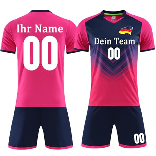 OXOQAQ Benutzerdefiniert Fussball Trikot Kinder Set mit Namen Nummer Team Logo Personalisiert Fussball Trikot Set für Kinder Erwachsene von OXOQAQ