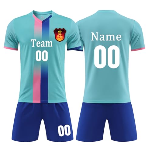 OXOQAQ Fussball Trikot Kinder Erwachsene Personalisiert Fußball Trikot Set mit Namen Nummer Team Logo von OXOQAQ