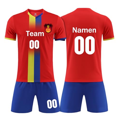 OXOQAQ Fussball Trikot Kinder Erwachsene Personalisiert Fußball Trikot Set mit Namen Nummer Team Logo von OXOQAQ
