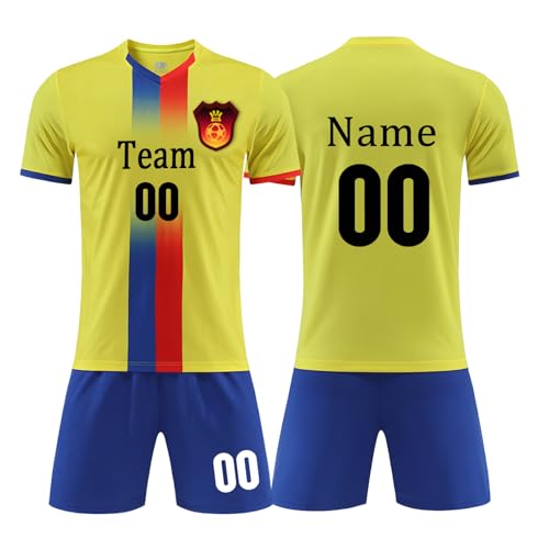 OXOQAQ Fussball Trikot Kinder Erwachsene Personalisiert Fußball Trikot Set mit Namen Nummer Team Logo von OXOQAQ