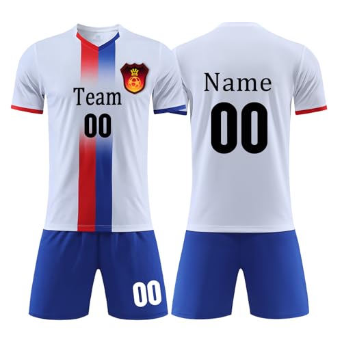 OXOQAQ Fussball Trikot Kinder Erwachsene Personalisiert Fußball Trikot Set mit Namen Nummer Team Logo von OXOQAQ
