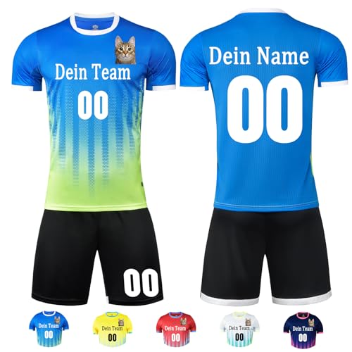OXOQAQ Fussball Trikot Kinder Set Personalisiert Fußball Trikot Kinder Herren Jungen mit Namen Nummer Team Logo OXOQAQ Fussball Trikot Kinder Set Personalisiert Fußball Trikot Kinder Herren Jungen mit Namen Nummer Team Logo von OXOQAQ
