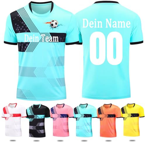 OXOQAQ Fussball Trikot Selber Gestalten Personalisierte Fußball Trikot Kinder mit Namen Nummer Team Logo von OXOQAQ