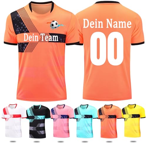 OXOQAQ Fussball Trikot Selber Gestalten Personalisierte Fußball Trikot Kinder mit Namen Nummer Team Logo von OXOQAQ