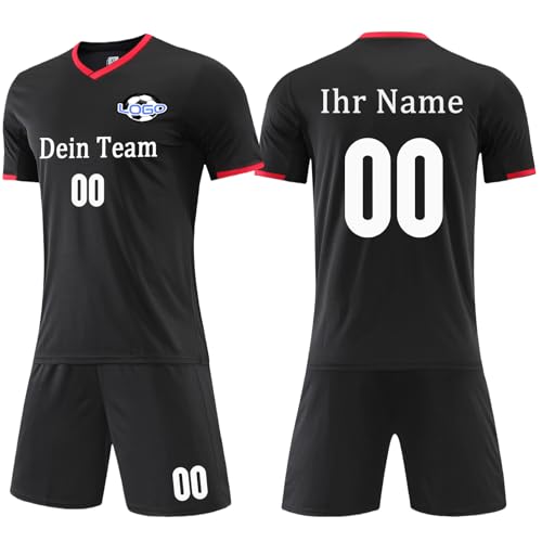 OXOQAQ Kinder Trikot Set mit Eigenem Namen - Fussball Trikot Jungen mit Nummer Team Logo Fußball Trikot von OXOQAQ