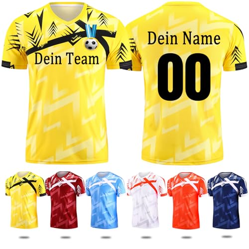 OXOQAQ Trikot Kinder Personalisiert Mädchen Eigener Name - Personalisierte Fußball-Trainingstrikots für Jungen Herren Damen Mädchen mit Nummer von OXOQAQ