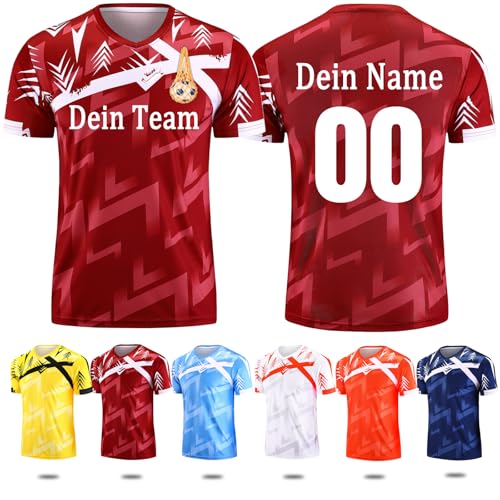 OXOQAQ Trikot Kinder Personalisiert Mädchen Eigener Name - Personalisierte Fußball-Trainingstrikots für Jungen Herren Damen Mädchen mit Nummer von OXOQAQ
